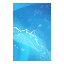 Electric blue hexagons background stationery