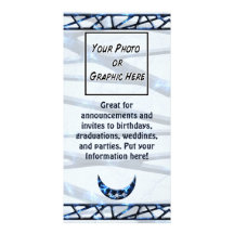 Electric Blue Upright Crescent Photo Greeting Card