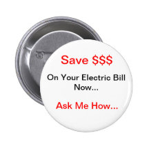 Electric Energy Saver Pinback Button
