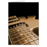 Electric Guitar Close Up - Spicy Orange Greeting Cards