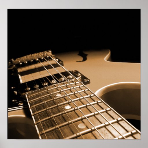 Electric Guitar Close Up - Spicy Orange Print