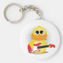 Electric Guitar Duck Keychains