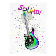 Electric Guitar Sound Colours Personalised Announcement