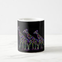 Electric Neon Giraffes Coffee Mugs