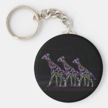 Electric Neon Giraffes Key Chains