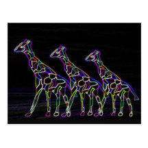 Electric Neon Giraffes Postcards