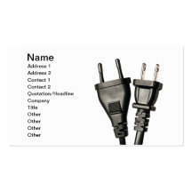 Electric plugs business card templates