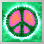 Electric Tie-Dye Peace Sign Poster