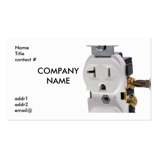 electrical wall outlet wiring business card template Zazzle