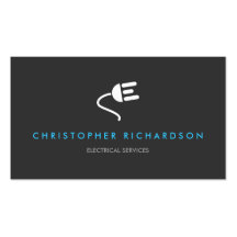 ELECTRICIAN LOGO MODERN BUSINESS CARD IN GRAY