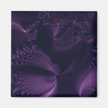 Elegance II · Fractal Art · Purple & Black Fridge Magnets