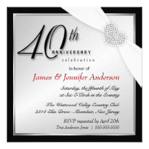 Elegant 40th Annniversary Party Invitations