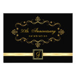 Elegant 50th Anniversary - Monogram Invitations