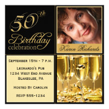 Elegant 50th Birthday Party Invitations