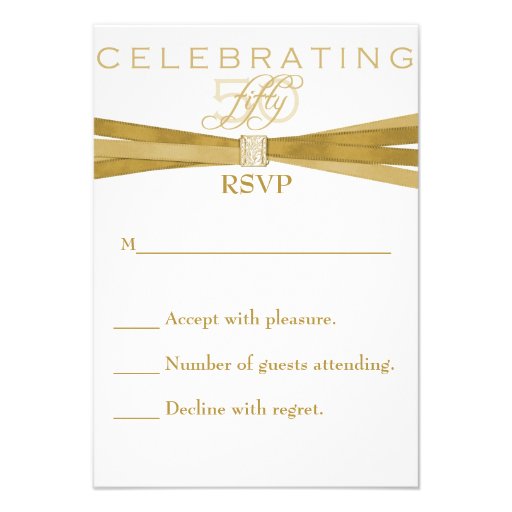 Elegant 50th Birthday Party Invitations RSVP Card