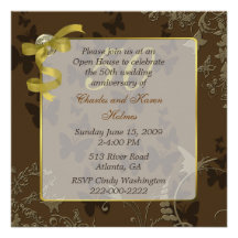 Elegant 50th Wedding Anniversary Invitation