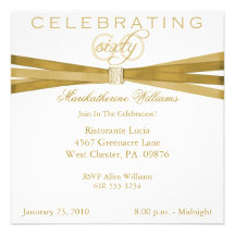 Elegant 60th Birthday Party Invitations
