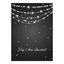 Elegant 60th Birthday Party Sparkling Chain Black Custom Invitations