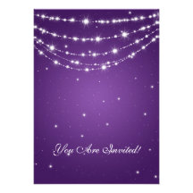 Elegant 60th Birthday Party Sparkling Chain Purple Invite