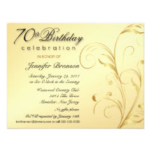 Elegant 70th Birthday Surprise Party Invitations