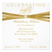Elegant 80th Birthday Party Invitations
