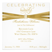 Elegant 90th Birthday Party Invitations