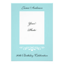 Elegant 90th Birthday Photo Invitation invitations