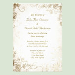 Elegant Antique Gold Vintage Wedding Invitation invitations