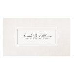 Elegant Attorney Plaque Style Beige Linen Business Card Template