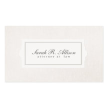 Elegant Attorney Plaque Style Beige Linen Business Card Template