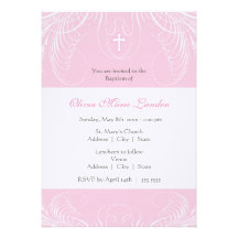 Elegant Baby Girl Baptism Invitation