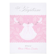 Elegant Baby Girl Baptism Invitation