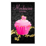 Elegant Bakery Business Card Cupcake Black Gold