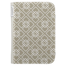 Elegant Beige Geometric Pattern Kindle Keyboard Case