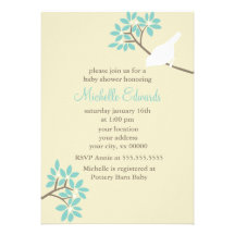 Elegant Birds Baby Shower Invitations