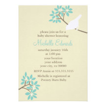 Elegant Birds Baby Shower Invitations