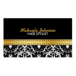 Elegant black and gold Damask Modern & Stylish Business Cards