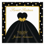 Elegant Black and Gold Sweet Sixteen Invite
