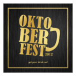 Elegant Black and Metallic Gold Oktoberfest Custom Announcement