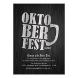 Elegant Black and Metallic Silver Oktober Fest Personalised Invites