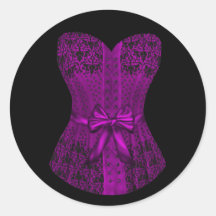 Elegant Black and Purple Corset Stickers