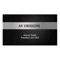 Elegant Black and Silver Business Card business cards