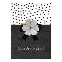Elegant Black and White Engagment Party Invitation