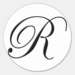 Elegant Black and White Monogram R Stickers