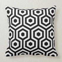 Elegant Black and White Pattern Pillow pillows