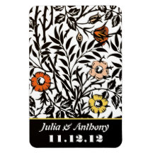 elegant black and white save the date reminder rectangular magnet