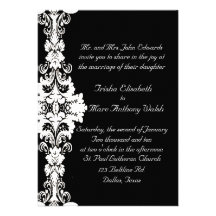 Elegant black and white Wedding Invitation
