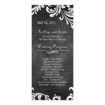Elegant  Black and White Wedding Programs Custom Invite