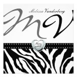 Elegant black and white Zebra Happy 40th Bithday Personalized Invitations