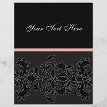 Elegant Black DAMASK Flyer